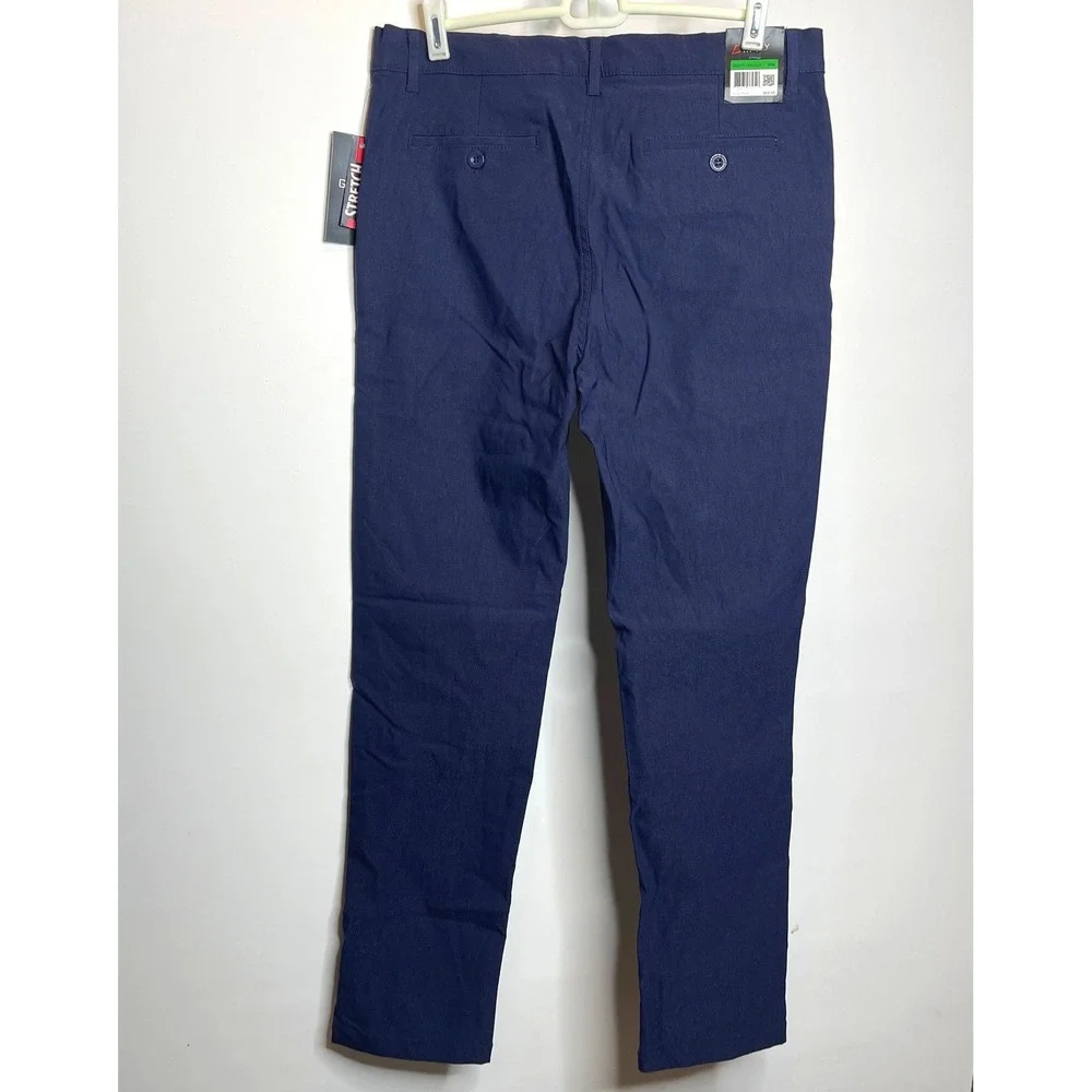 NWT GALAXY BY HARVIC MEN'S CHINO SLIM FIT CASUAL STRETCH PANTS NAVY
